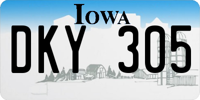 IA license plate DKY305