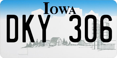 IA license plate DKY306