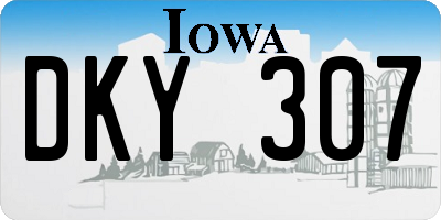 IA license plate DKY307