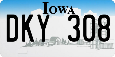 IA license plate DKY308