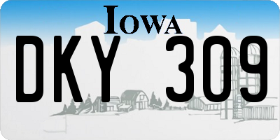 IA license plate DKY309