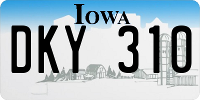 IA license plate DKY310