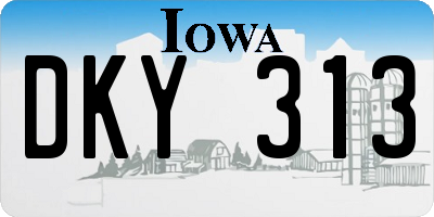 IA license plate DKY313