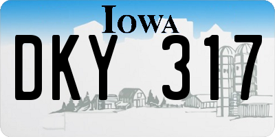 IA license plate DKY317