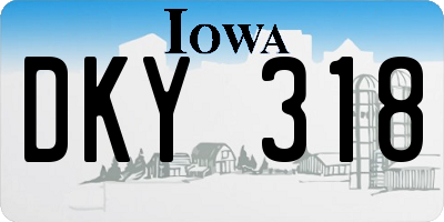 IA license plate DKY318