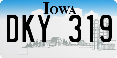 IA license plate DKY319