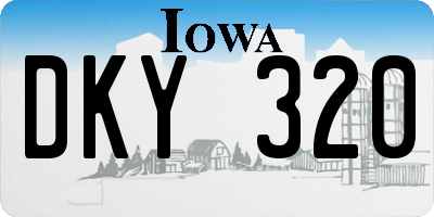 IA license plate DKY320
