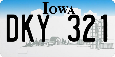 IA license plate DKY321