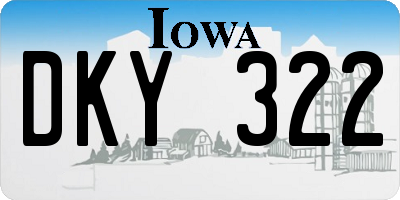 IA license plate DKY322