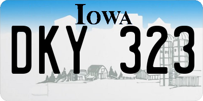 IA license plate DKY323