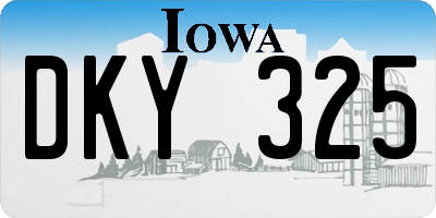 IA license plate DKY325