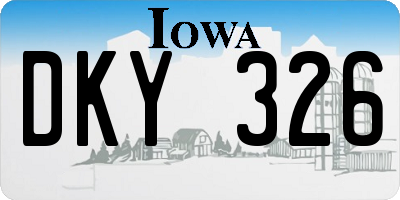 IA license plate DKY326