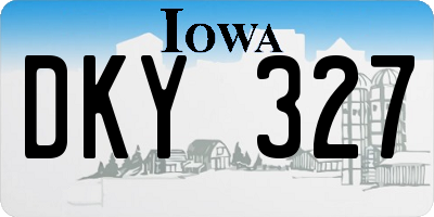 IA license plate DKY327