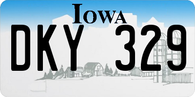 IA license plate DKY329
