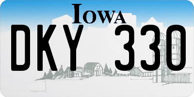 IA license plate DKY330