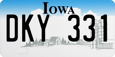 IA license plate DKY331