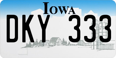IA license plate DKY333