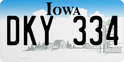 IA license plate DKY334