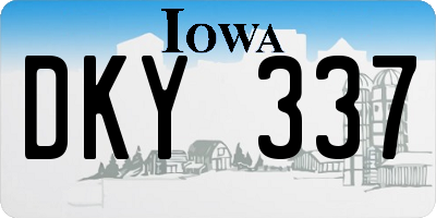 IA license plate DKY337