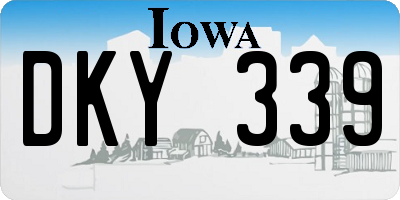 IA license plate DKY339