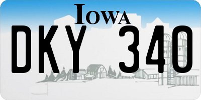 IA license plate DKY340