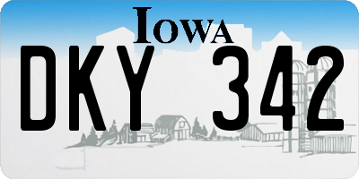 IA license plate DKY342