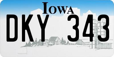 IA license plate DKY343