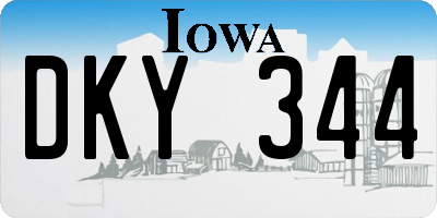 IA license plate DKY344