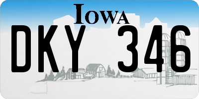 IA license plate DKY346