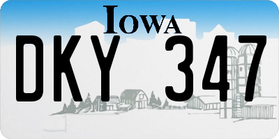 IA license plate DKY347