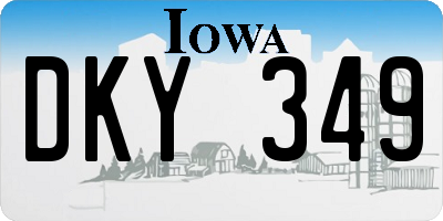 IA license plate DKY349