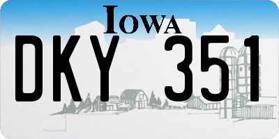 IA license plate DKY351