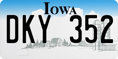IA license plate DKY352