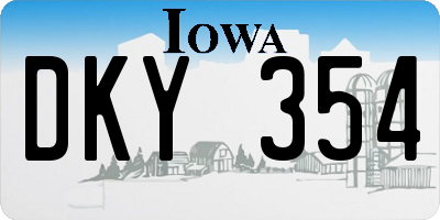 IA license plate DKY354