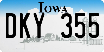 IA license plate DKY355