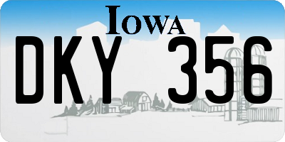 IA license plate DKY356