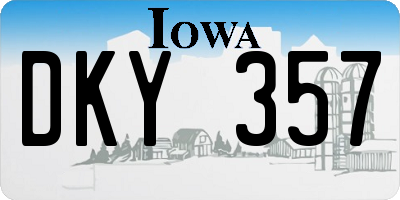 IA license plate DKY357