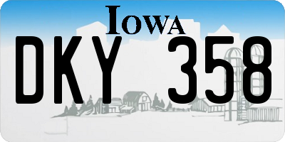IA license plate DKY358