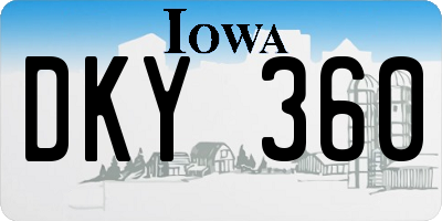 IA license plate DKY360