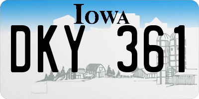 IA license plate DKY361