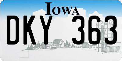 IA license plate DKY363