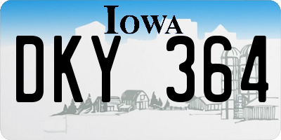 IA license plate DKY364