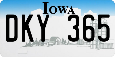 IA license plate DKY365