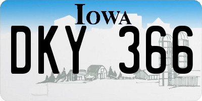 IA license plate DKY366