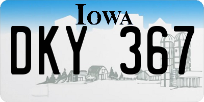 IA license plate DKY367