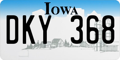 IA license plate DKY368