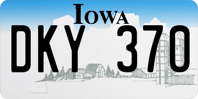 IA license plate DKY370