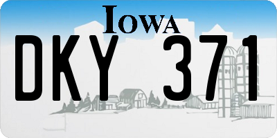 IA license plate DKY371