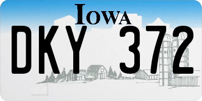 IA license plate DKY372
