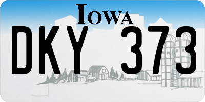 IA license plate DKY373